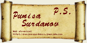 Puniša Surdanov vizit kartica